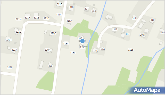 Skrzyszów, Skrzyszów, 318f, mapa Skrzyszów