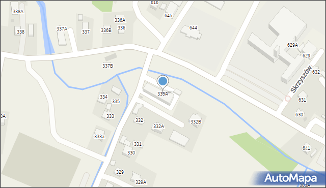 Skrzyszów, Skrzyszów, 335A, mapa Skrzyszów