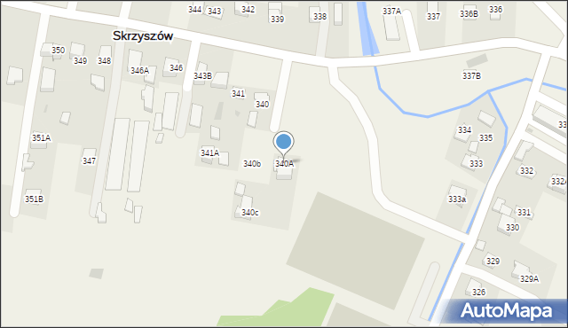 Skrzyszów, Skrzyszów, 340A, mapa Skrzyszów
