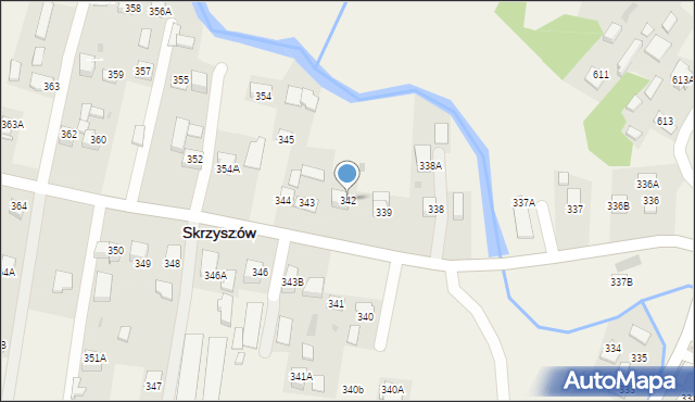 Skrzyszów, Skrzyszów, 342, mapa Skrzyszów