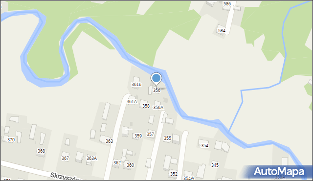 Skrzyszów, Skrzyszów, 356, mapa Skrzyszów
