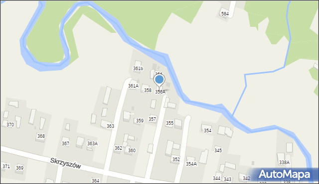 Skrzyszów, Skrzyszów, 356A, mapa Skrzyszów