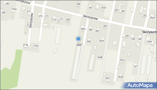 Skrzyszów, Skrzyszów, 366B, mapa Skrzyszów