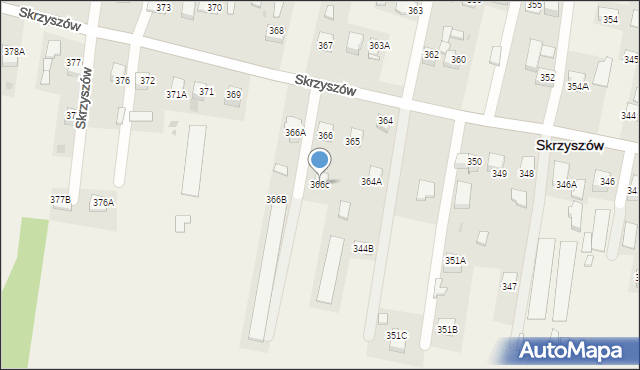 Skrzyszów, Skrzyszów, 366c, mapa Skrzyszów