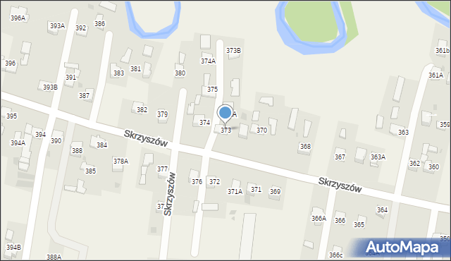 Skrzyszów, Skrzyszów, 373, mapa Skrzyszów