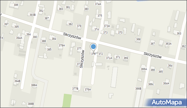 Skrzyszów, Skrzyszów, 376, mapa Skrzyszów