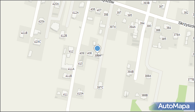 Skrzyszów, Skrzyszów, 398A, mapa Skrzyszów