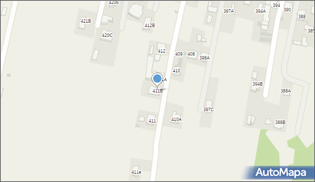 Skrzyszów, Skrzyszów, 411B, mapa Skrzyszów