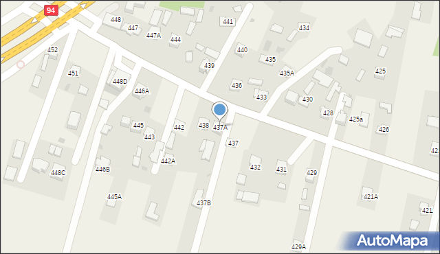 Skrzyszów, Skrzyszów, 437A, mapa Skrzyszów