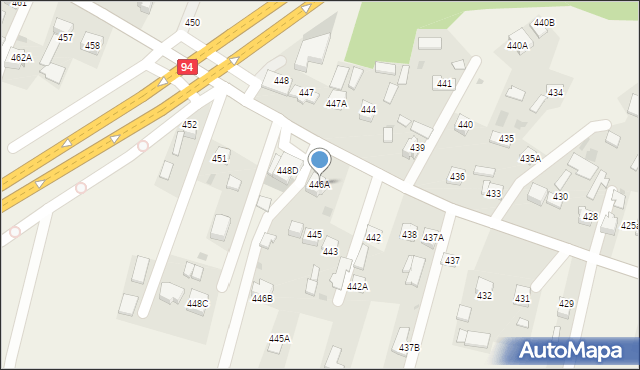 Skrzyszów, Skrzyszów, 446A, mapa Skrzyszów