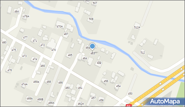 Skrzyszów, Skrzyszów, 463, mapa Skrzyszów