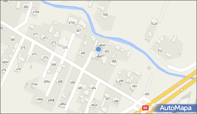 Skrzyszów, Skrzyszów, 464, mapa Skrzyszów