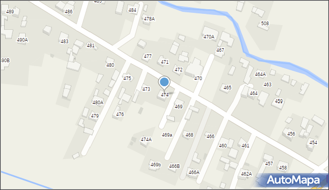 Skrzyszów, Skrzyszów, 474, mapa Skrzyszów