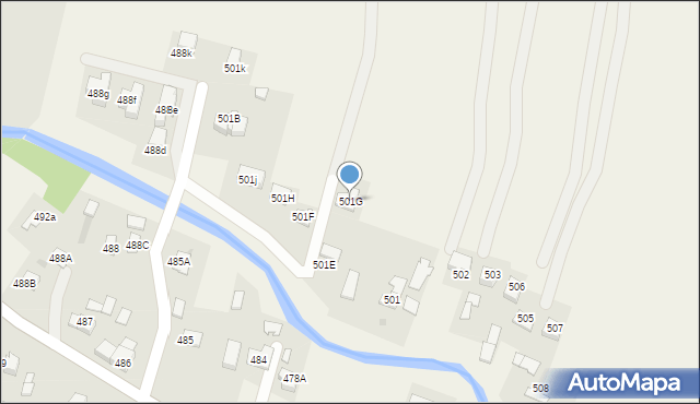 Skrzyszów, Skrzyszów, 501G, mapa Skrzyszów