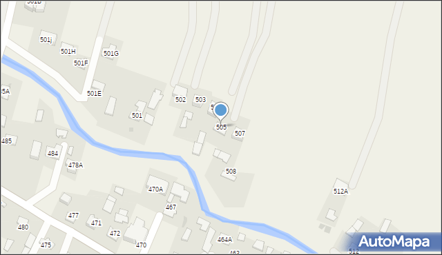 Skrzyszów, Skrzyszów, 505, mapa Skrzyszów