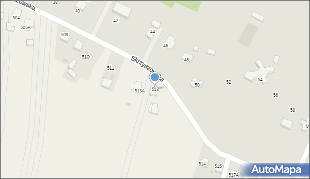 Skrzyszów, Skrzyszów, 513, mapa Skrzyszów