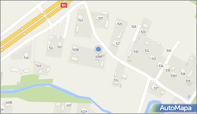 Skrzyszów, Skrzyszów, 525A, mapa Skrzyszów