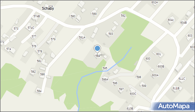 Skrzyszów, Skrzyszów, 594, mapa Skrzyszów