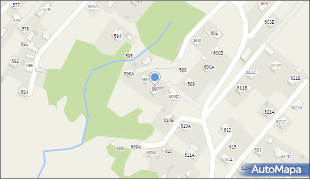 Skrzyszów, Skrzyszów, 597, mapa Skrzyszów