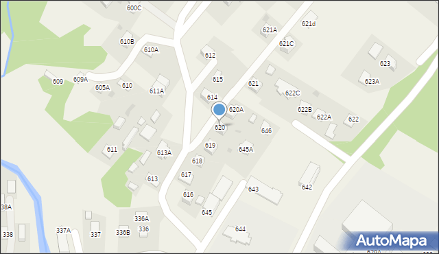 Skrzyszów, Skrzyszów, 620, mapa Skrzyszów