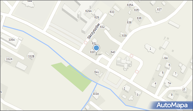 Skrzyszów, Skrzyszów, 630A, mapa Skrzyszów