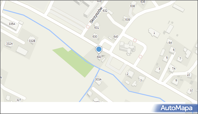 Skrzyszów, Skrzyszów, 641, mapa Skrzyszów