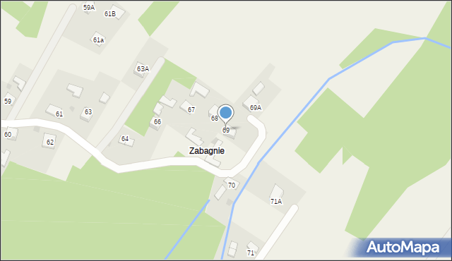 Skrzyszów, Skrzyszów, 69, mapa Skrzyszów