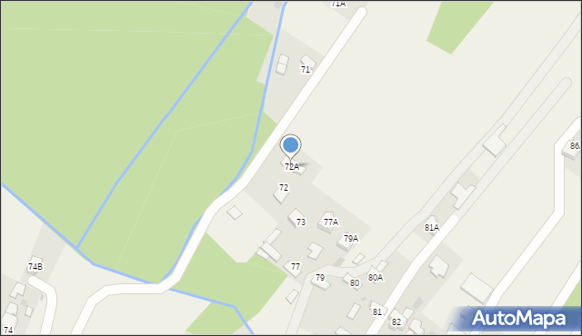 Skrzyszów, Skrzyszów, 72A, mapa Skrzyszów