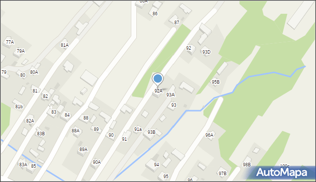 Skrzyszów, Skrzyszów, 92A, mapa Skrzyszów