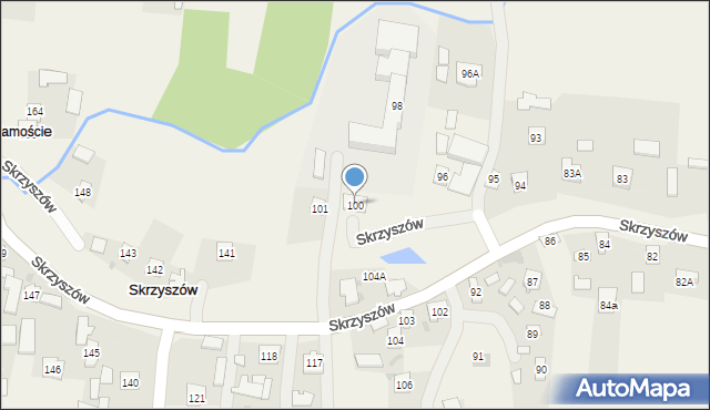 Skrzyszów, Skrzyszów, 100, mapa Skrzyszów