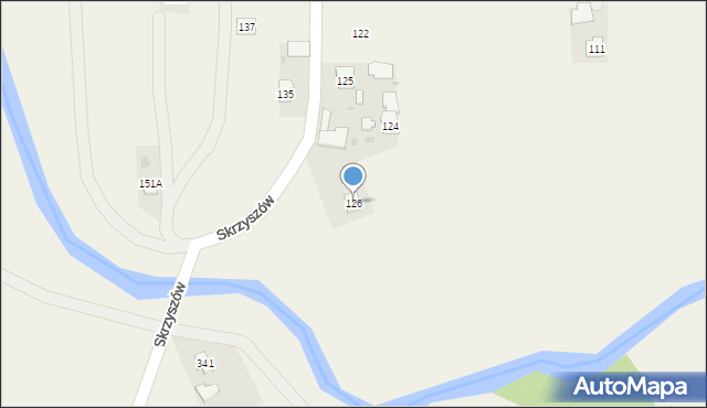 Skrzyszów, Skrzyszów, 126, mapa Skrzyszów