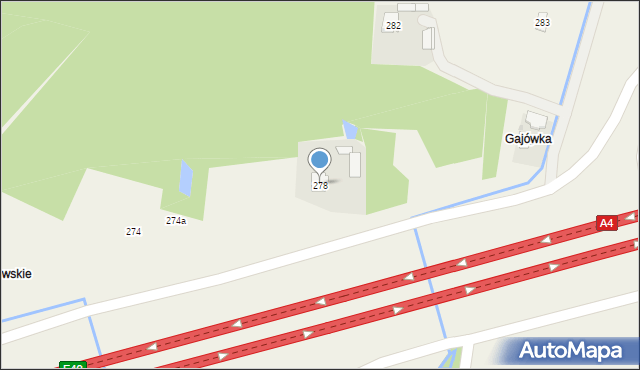 Skrzyszów, Skrzyszów, 278, mapa Skrzyszów