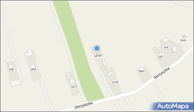 Skrzyszów, Skrzyszów, 347A, mapa Skrzyszów