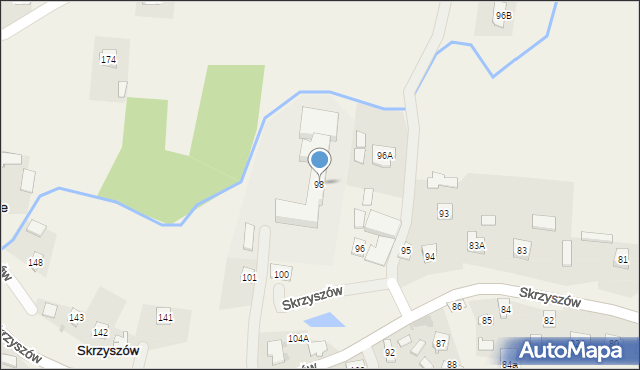 Skrzyszów, Skrzyszów, 98, mapa Skrzyszów