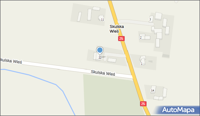 Skulska Wieś, Skulska Wieś, 12, mapa Skulska Wieś