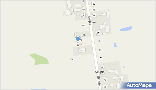 Skupie, Skupie, 50, mapa Skupie