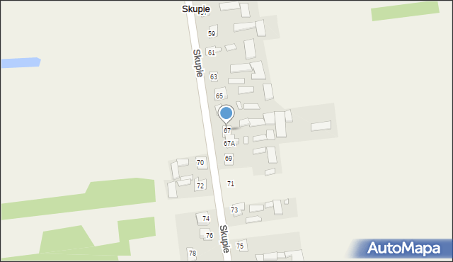 Skupie, Skupie, 67, mapa Skupie