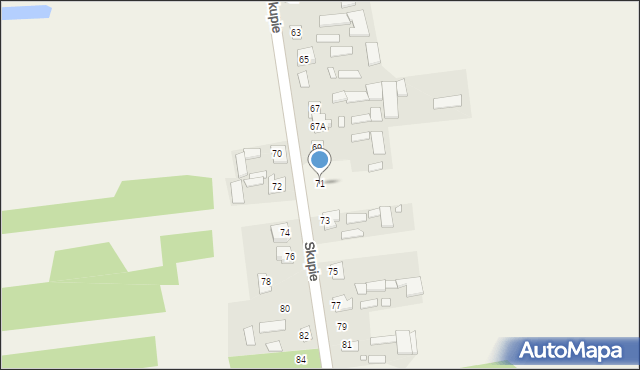 Skupie, Skupie, 71, mapa Skupie