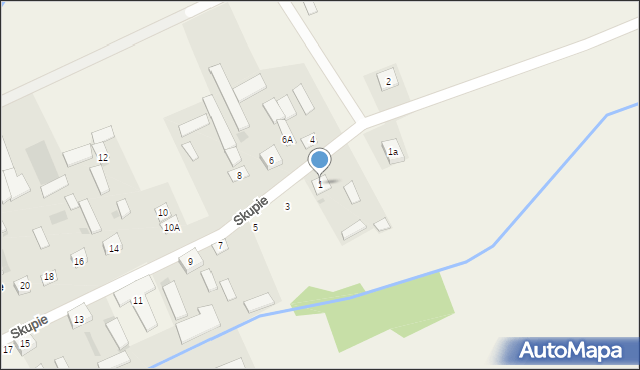 Skupie, Skupie, 1, mapa Skupie