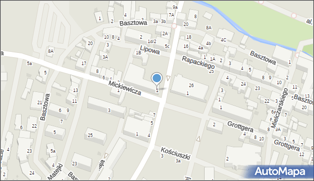 Sławno, Skłodowskiej-Curie Marii, 1, mapa Sławno
