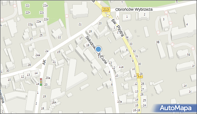 Słupsk, Skłodowskiej-Curie Marii, 3, mapa Słupska