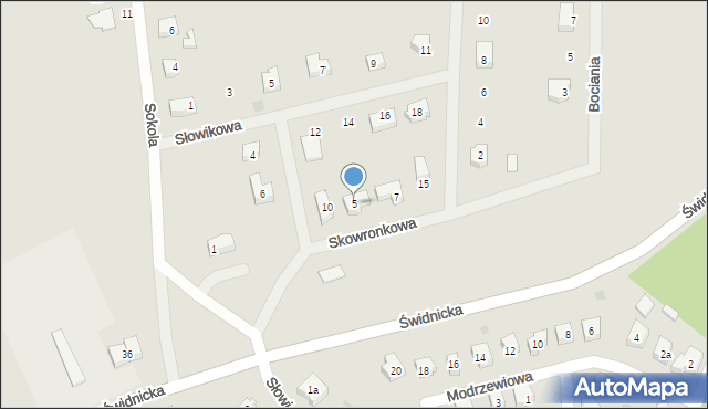 Sobótka, Skowronkowa, 5, mapa Sobótka