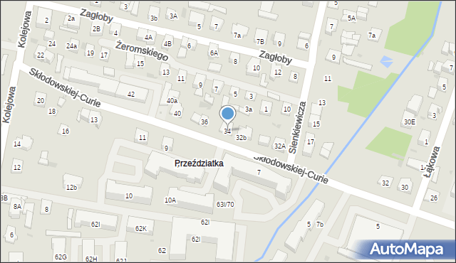 Sokołów Podlaski, Skłodowskiej-Curie Marii, 34a, mapa Sokołów Podlaski