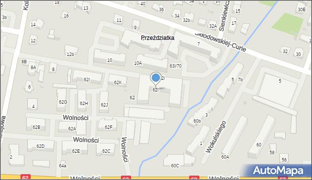 Sokołów Podlaski, Skłodowskiej-Curie Marii, 62l, mapa Sokołów Podlaski