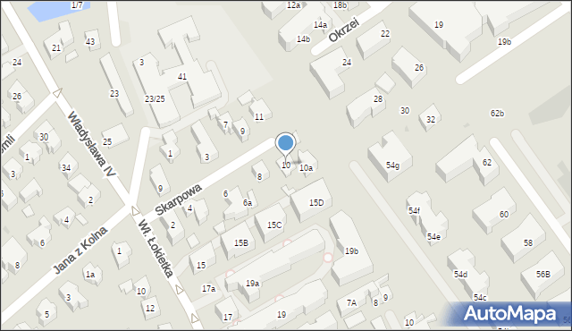 Sopot, Skarpowa, 10, mapa Sopotu