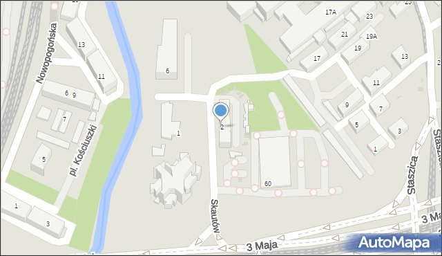 Sosnowiec, Skautów, 2, mapa Sosnowca