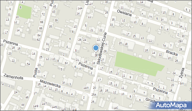 Sosnowiec, Skłodowskiej-Curie Marii, 18, mapa Sosnowca
