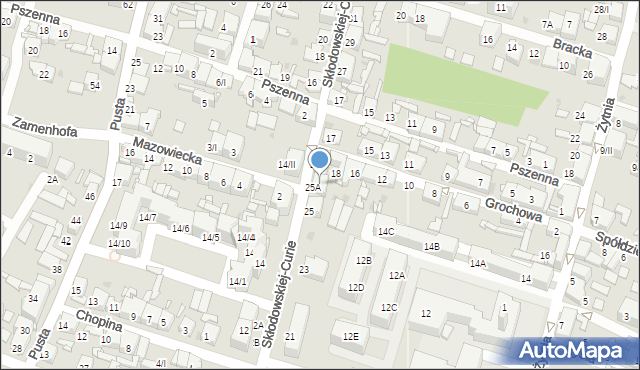 Sosnowiec, Skłodowskiej-Curie Marii, 25/I, mapa Sosnowca