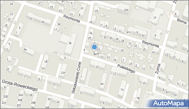 Sosnowiec, Skłodowskiej-Curie Marii, 5A, mapa Sosnowca