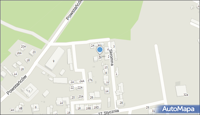 Sosnowiec, Skromna, 2b, mapa Sosnowca